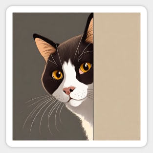 Peekaboo Cat - Peeking Feline Fantasy Sticker